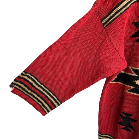 Chaps Southwest Aztec Print Boatneck Res Linen Blend Sweater XL Boho Boatneck - Picture 4 of 6